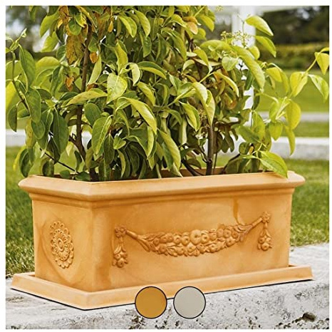 MONACIS Jardinière bannière Rome 100 cm Terre cuite