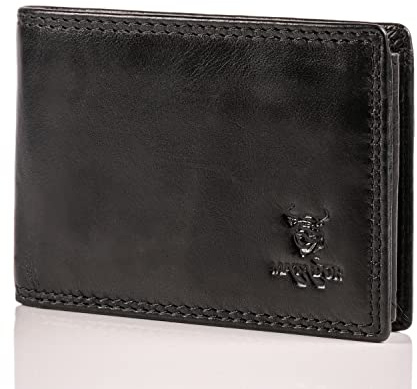 MATADOR Klein Geldbörse Herren Bilbao TüV geprüfter RFID Schutz Minimalist Wallet Männer Portemonnaie inkl. Geschenkbox (Schwarz/Black)