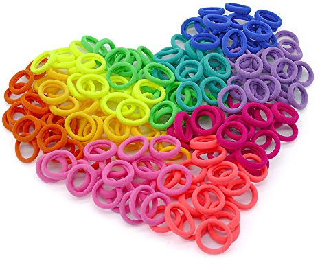 200 Stück Bunte Haargummis Klein für Mädchen - Elastische Baby Haargummi, Dünne Zopfgummis für Kinder, Soft Mini Haargummis