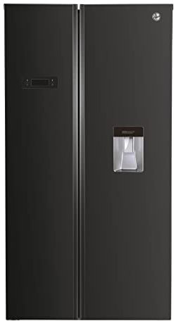 Hoover H-FRIDGE 500 MAXI HHSBSO 6174BWD Kühl-Gefrierkombination/Side-by-Side/Freistehend/No Frost-Technologie/Wasserspender 48 L/Cooling & Freezing Funktion/Energieklasse E/Schwarz