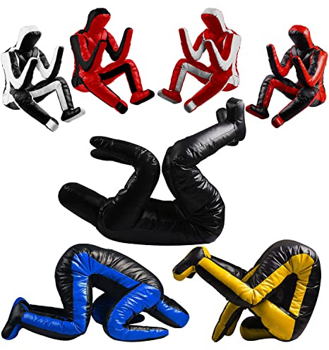 ROX Fit Judo & BJJ Brottningsdummy – 170 cm sittposition, brasiliansk JIU Jitsu inlämning och självförsvarsträning, vinyl flerfärgad, ofylld (helsvart)