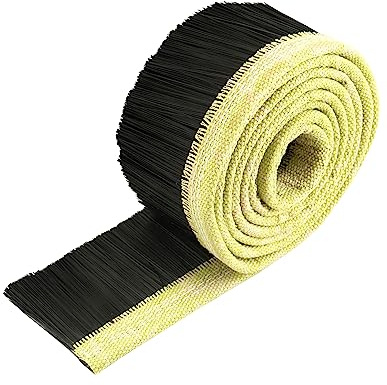 QWORK CNC Vacuum Brush, 70MM x 2M Vacuum Cleaner Engraving Machine Dust Shoe Brush Dust Cover for CNC Router Spindle Motor, Black