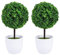VOSAREA Boules De Buis Artificielles Petits Arbres Topiaires Plantes Artificielles Verdure en Pots pour Bureau À Domicile Extérieur (Lot De 2)