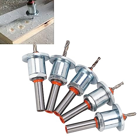 5Pcs Countersink Drill Bit Set Alloy Steel Adjustable Tapered Countersink Self Tapping Screw Drill Bit Kit for Hardwood, Softwood, Dense Plywood