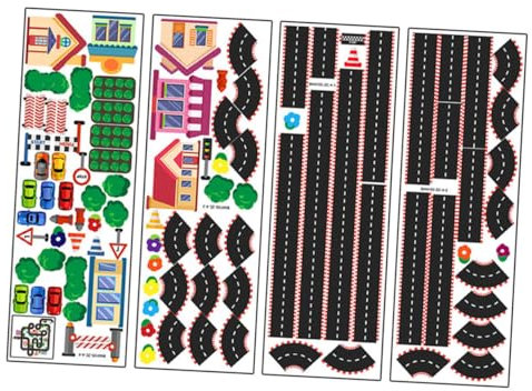 Zerodeko Auto-Dekor 1 Satz Wand Für Kinder Wandtattoos Für Den Wohnzimmer Abziehen Wand Für Autos Und Straßen Kinderauto-tapete Kleinkind Klebrig Pvc Kinderzimmer