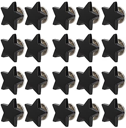 BSTCAR 20 Pieces Metal Star Rivets Set Star Snap Rivet Punk Stud Buttons DIY Clothes Shoes Decoration Accessories with Screws (Flat Gloss Black), BSTCARtyx1w5cor3-13