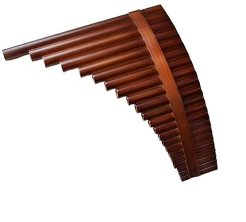 Professionelle Panflöte Panflöte Mit Holzleisten Und Spannreifen 22-Röhren-Instrumente In G- Und C-Tonart Braun Für Professionelles Spielen (Color : G, Size : Left)