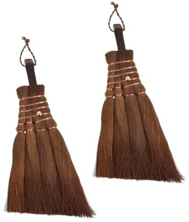 TOGEVAL 2St Kleiner Besen fensterbürste holzbesen Tisch Wisch reinigungsbürste verquirlen Schreibtisch Staub Kokos handgemachter Tischreinigungs