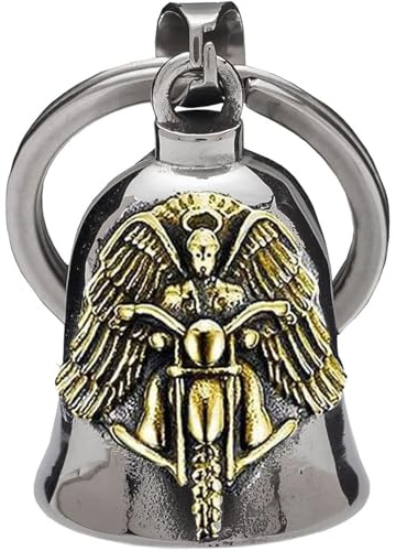 HEYOMI Biker Bell Motorrad Glöckchen mit Schlüsselanhänger Guardian Bell für Motorrad Zubehör, Glocke glücksbringer
