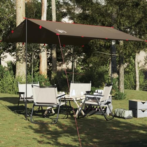 LAPOOH Camping Tarp Brown 306x306 cm Waterproof,Camping Tarp,Waterproof/Wind Resistant Tarpaulin Shelter Ideal for Camping-4009592