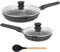 Stone&Stone Set di 2 padelle 24cm 28cm estremamente antiaderente | induzione gas | alluminio e acciaio padella professionale batteria con rivestimento tedesco + 2 coperchi 2 cucchiai | priva di PFAS