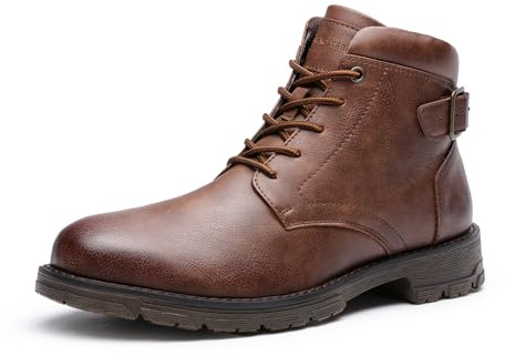 Bruno Marc Botas de Moto Hombre de Forro Malla Transpirable Botas Militares con Tobillo Aolchada Botines Vestir Invierno,Size 45,Marrón,BMEMAB2502