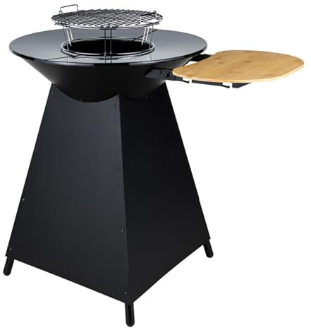 Somagic Brasero de Cuisson au Charbon avec Plaque en Fonte émaillée, sur Pieds, Foyer Horizontal, jusqu'à 20 Couverts - Fonctionnel et Facile à Utiliser