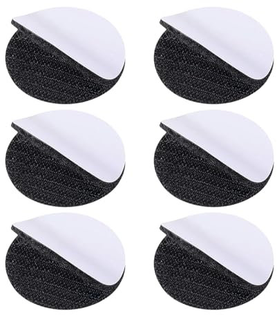 6 Pairs Round Sticky Pads with Velcro, 10 CM Double Sided Sticky Pad Dots, Heavy Duty Hook and Loop Tapes, Self Adhesive Dots Tape for Furniture Fixing, Party Decoration, Craft DIY