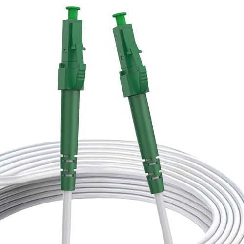 TaimeiMao 5M Glasfaserkabel LC/APC auf LC/APC - Patchkabel | Kompatibel mit Deutscher Telekom, Simplex Singlemode FTTH Glasfaser LWL Lichtwellenleiter Kabel lC - Deutsche Glasfaser