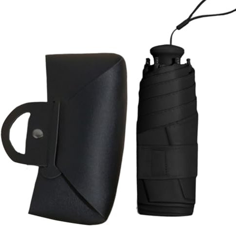 Sombrilla plegable, paraguas de protección UV, paraguas resistente a la intemperie, varillas reforzadas resistentes, solución de protección UV portátil, 16,5 x 6,5 x 5 cm para escalada de montaña