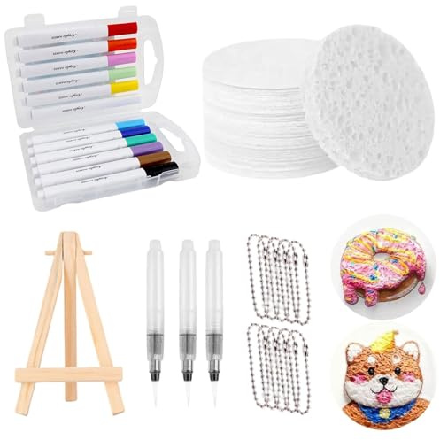 WIKOGDFE Magic Puffy Paint,3D Zeichnung Magic Schwamm Leinwand,Foam Texture Blank Painting Paper mit 12 Farben Stifte,Puffy Texture Leere Zeichnung Paper für DIY Kunsthandwerk die Schulparty Supplies