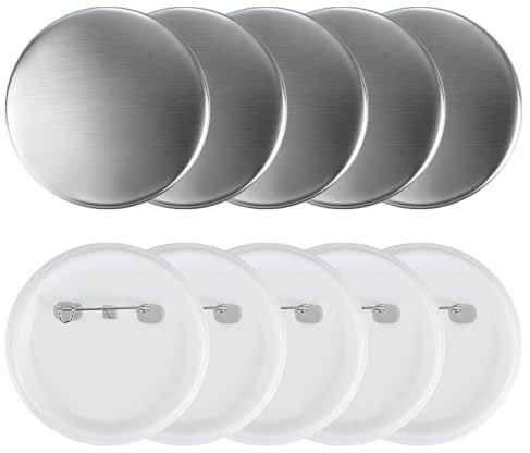 Buttons Badges Pins, Blank Button Making Supplies Metal Round Badge Blank Button Clear Film for DIY Crafts Supplies Kids Party Gifts F4-DIYXZ (58MM)