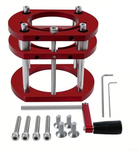 Base de levage manuelle pour défonceuse en métal, plaque d'insertion de scie à table, 4 mâchoires, 64-66 mm de diamètre en aluminium pour usinage CNC (rouge)