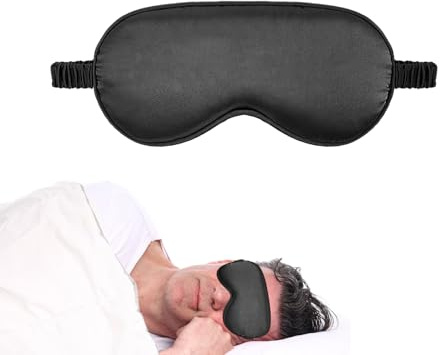 Sleep Eye – Doppelseitiger Augenschutz aus Kunstseide, atmungsaktiv, glatt | weicher Stoff, perfekt für Nachtruhe, zu Hause, Büropause, Flugzeug, Zugreisen, bequemer Schlaf, Privatsphäre