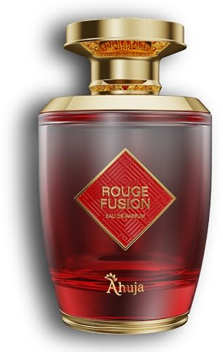 AHUJA Rouge Fusion Unisex Eau De Parfum (3.4 fl oz) — Long Lasting Cologne for Men & Women — Bold Citrus, Vanilla, Rose, Pine & Geranium Notes — Luxurious Gift Fragrance for All Occasions