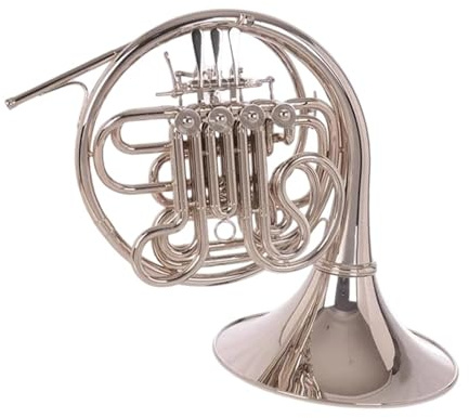 Waldhorn Waldhorn vierklappenig B/f Ton vernickeltes Musikinstrument mit Mundstückkoffer