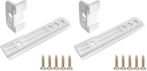 cyclingcolors 1x Türmontageset Schleppscharnier kompatibel mit Kühlschrank Universal Scharnier inkl. Befestigungsmaterial Kunststoff weiß (Packung mit 2)