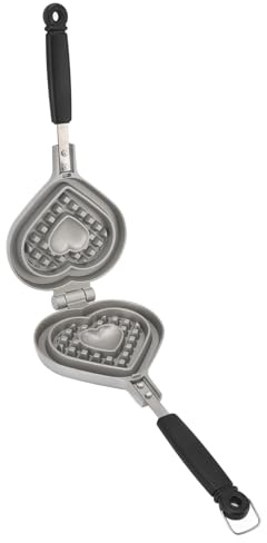 Generic Gaufrier Antiadhésif en Forme de Cœur, pour Cuisson Rapide, Moule à Gâteau Double Face pour le Petit Déjeuner en Famille, Matériau en Alliage D'aluminium