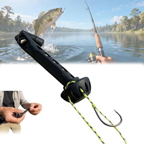 Introti Magnetisk flugträdare för flugfiske, handsfree tippet gängverktyg, enkel rigg för små flugor och krokar, kompakt fisketillbehör för de flesta flugstilar, snabb knut hjälp