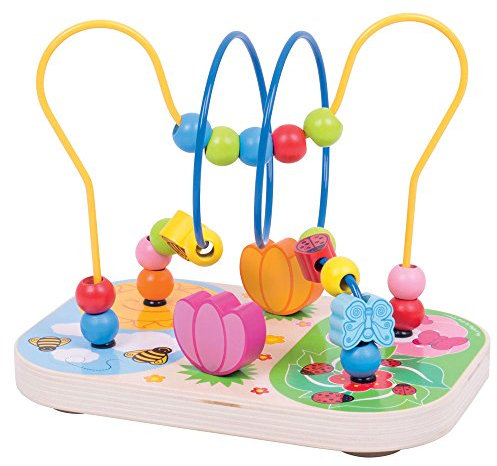 Bigjigs Toys Blumige Holzperlen Motorikschleife