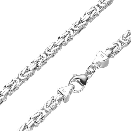SchmuckForever KettenKauf Königskette 5mm 925 Silber massiv - Länge Wählbar - Collier Halskette oder Armband