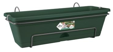 elho Green Basics Balkonkasten Allin 1 50cm - Leaf Green | L 25.5 x B 49 x H 16.5 cm | Integrierter Untersetzer | für den Außenbereich