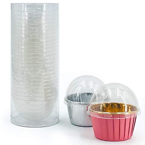 Pirottini per cupcake a forma di ippopotamo, 99,2 g, 50 pezzi usa e getta, pirottini dorati per cupcake, pirottini in alluminio con punta per cupcake, piccoli pirottini da forno (solo coperchi)