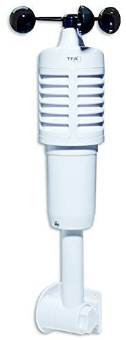 TFA Dostmann Windmesser, 30.3801.02, für TFA WLAN Wetterstationen 35.8001 | 35.8002 | 35.8003 via App: 35.8000, Windgeschwindigkeit, weiß
