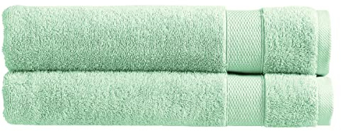 Christy Refresh Cotton Bath Towels | Set of 2 | Quick Dry | Gentle Pastel Tones | Soft Plush Large Bathroom Towels | Absorbent Shower Towels | 100% Cotton 550GSM | Cucumber