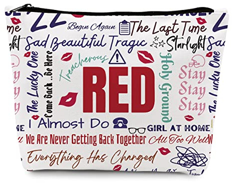 Music Album Version Makeup Bag Travel Toiletry Bag for Women Music Lover Gift TS Fans Song Lyrics Gift Singer Merchandise for Fans Friends Daughter Girls Sister, Friendship Birthday Christmas Gift
