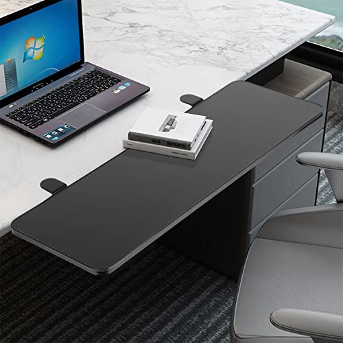 awagas Ergonomics Desk Extender Tray, 65cm x 25cm Keyboard Tray | Punch-Free Clamp on Desk Extension Shelf, Computer Elbow Arm Support for Home Office (Black)