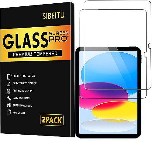 SIBEITU 2 Pack Screen Protector for iPad 11th A16 2025 & 10th Generation 10.9 Inch 2022, HD Clear 9H Hardness Tempered Glass Film Compatible with iPad 11/10 Gen, Scratch Resistent, Touch Sensitive