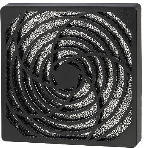Aerzetix - C15120 - Griglia di Protezione per Ventola 120x120mm con Filtro Antipolvere per Case di Computer PC - densità del Filtro 30 ppi - in plastica - Colore Nero