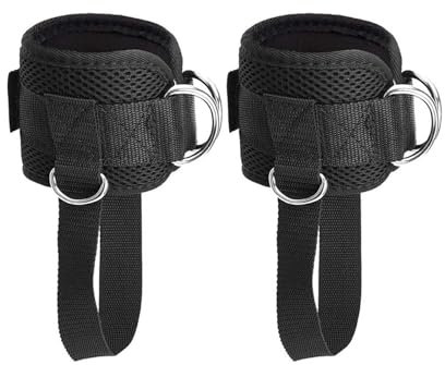 Gewichtsmanschetten, Fußschlaufen Kabelzug, Fitness fußschlaufen Kabelzug, Verstellbarer Fußmanschetten Kabelzug mit 2 D-Ringen, Fußmanschetten kabelzug für Männer und Frauen Beinstrecker, 2 Stück