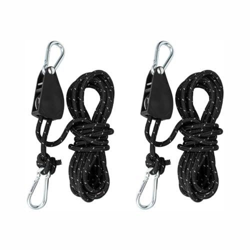 Seilratsche, 4M Verstellbarer Seilspanner Seilaufhängung Zeltschnur mit Spanner, Reflektierende Abspannseile für Sonnensegel