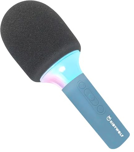KIDYWOLF - Mikrofon Bluetooth mit Licht blau