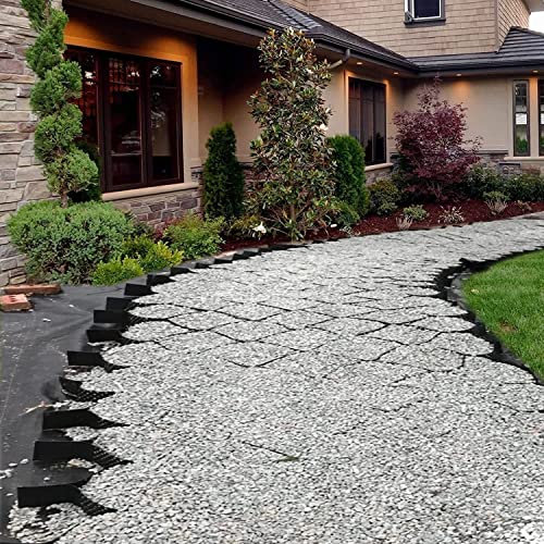 SAFWELAU Dalles Stabilisateur Gravier Système de pavé perméable de 2 de Hauteur, Grille de stabilisation au Sol avec des Trous de Drainage, Grille de Gravier de Pois pour Patios, cabanons, pentes
