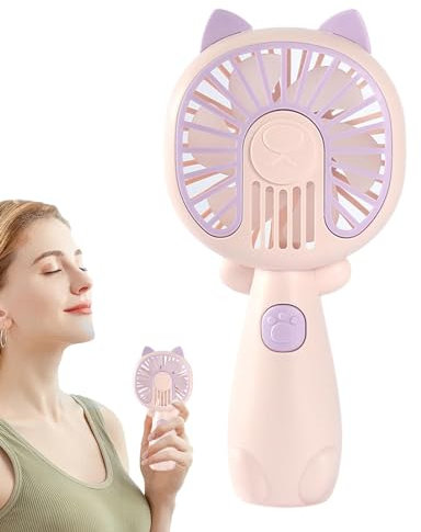 Bexdug Handfächer, persönlicher Handfächer | Niedlicher, per USB wiederaufladbarer Katzen-Ventilator,Persönlicher Ventilator mit niedlicher Katze, Handventilator, wiederaufladbarer