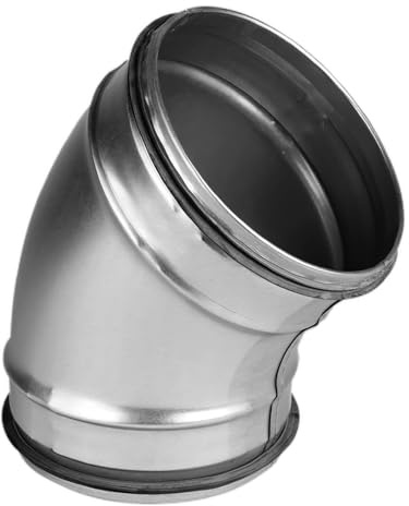 Hg hava Verzinkter Lüftungsbogen Ø 125 mm, 45 Grad Winkel, mit EPDM-Dichtung, Bogen für Wickelfalzrohr und Lüftungskanal, Zertifiziert für Klimaanlagen und Lüftungssysteme