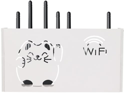 byepica Wireless Router Wall-Mount Box, Large Plastic Router Organizer, WiFi Storage and Cable Management Solution, Router Box with Vents
