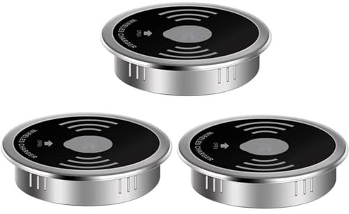 lealovengzh Embedded Desktop Wireless Charger | 15w Portable Desk Fast Wireless Charging Station With Usb Interface | Support Usb-A And Usb-C Output | For 60mm Desk Hole,3pcs