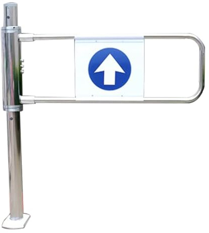 YJEUZCD Supermercato Entrata Sicurezza Cancello, Magazzino Industriale Metallo Manuale Oscillazione Cancello, Automatico Chiusura Unidirezionale Porta per Negozio(Silver-L,100x103cm)