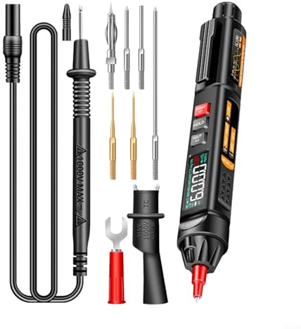 Sandyseptember Multipurpose Pen Type Digital Multimeter, 2 In 1 Non Contact Voltage Tester, Portable Counts Intelligent Multimeter(High Equipment)