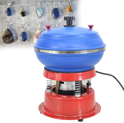 GESAIDES Cubo Vibrador para Pulir Joyas, Herramienta para Hacer Joyas, Cuenco Vibrador para Pulir Piedras Eléctrico, para Esmerilar y Pulir Superficies de Piezas de Trabajo,3.5L
